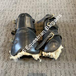 Black Leather Tendon Boots - Full