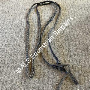 Brown Plaited Reins - Extra Full