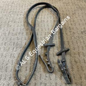 Black Rubber Reins - Pony