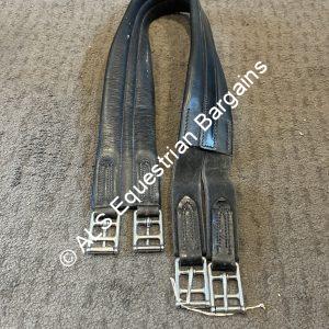 44" Black Leather Girth