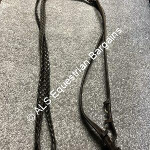 Brown Plaited Reins - Extra Full