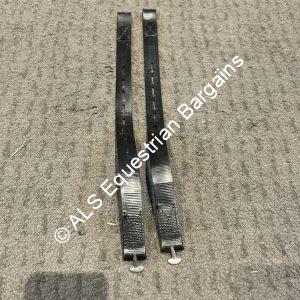 18" Black T Bar Synthetic Stirrup Leathers