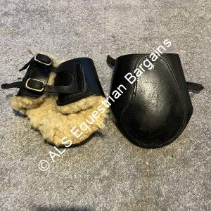 Black Leather Fetlock Boots - Full