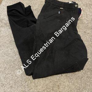 Shires Ladies Black Jodhpurs - 26"/Size 8