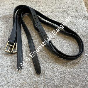 58" Black Stirrup Leathers