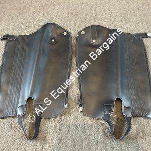 NEW Black Leather Half Chaps - Calf 10/11", Length 15"