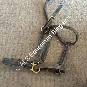 Shires Black Leather Headcollar - Full