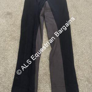 NEW HY Black/Grey Ladies Jodhpurs - 26"/Size 8
