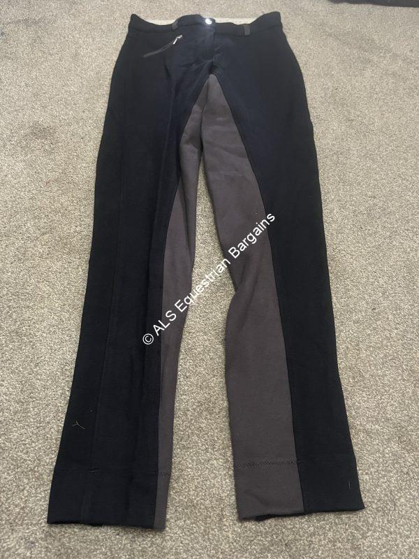NEW HY Black/Grey Ladies Jodhpurs - 26"/Size 8