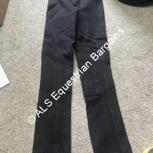 Rhinegold Black Ladies Jodhpurs - 24"/Size 6