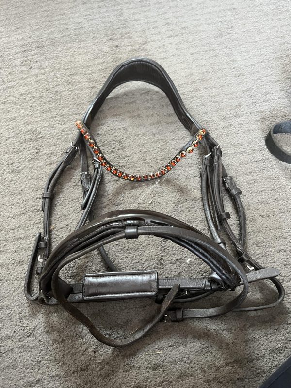 Horze Brown Anatomical Flash Bridle - Extra Full
