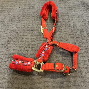 NEW Red Fluffy Headcollars - Various Sizes