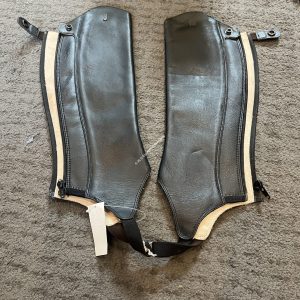 NEW Treadstep Black Leather Half Chaps - 13" Inch Calf/ 16" Long