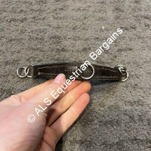 Brown Leather Curb Chain - 8"