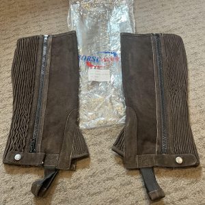 NEW Horseworks Brown Suede Half Chaps - Adults XL