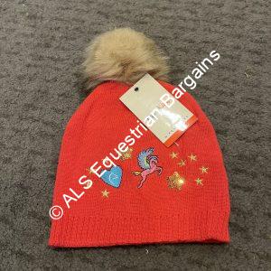 Equikids Childs Bobble Hat - Red