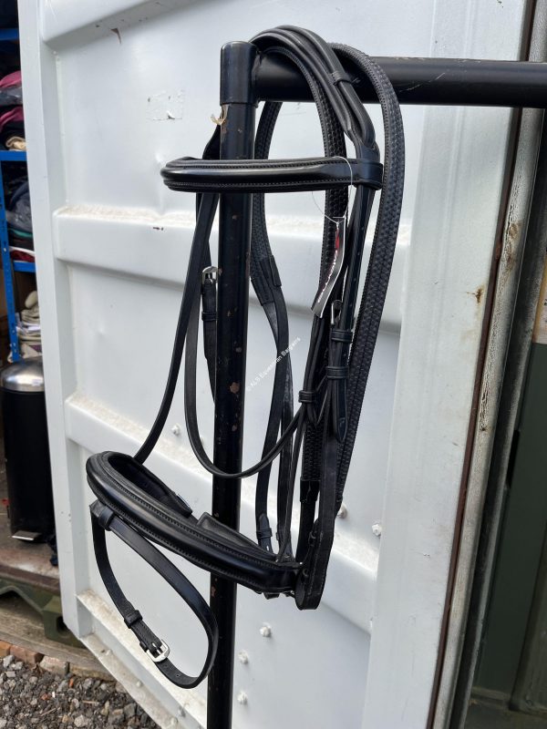 NEW Salamo Black Anatomical Flash Comfort Bridle & Reins - Cob