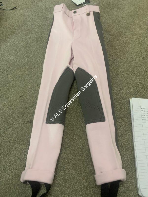 NEW HY Childs Pink/Brown Jodhpurs - 18"/Age 3-4yrs