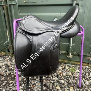 18" Black All Solution Saddles Dressage Saddle - Extra Wide
