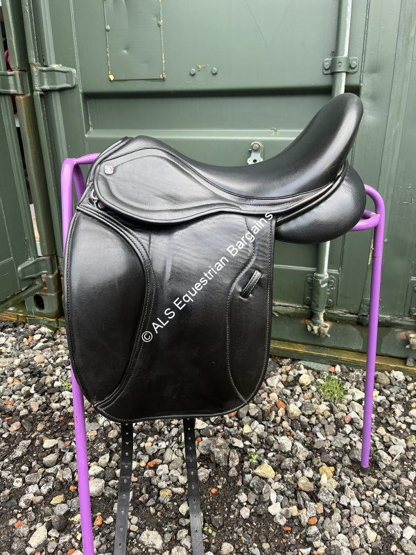 18" Black All Solution Saddles Dressage Saddle - Extra Wide