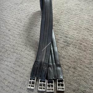 56" Black Leather Girth