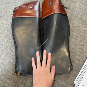 Equus Black Leather Half Chaps - Adults Medium