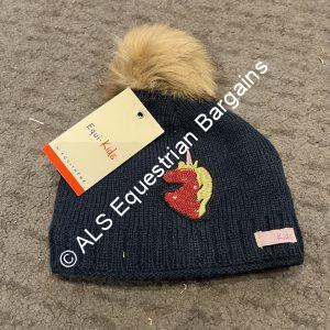 Equikids Childs Bobble Hat - Navy/Unicorn